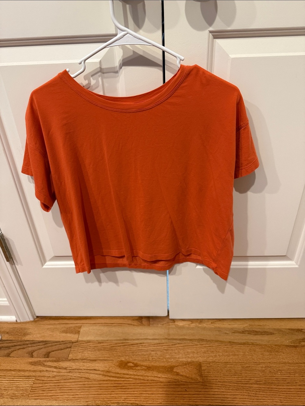 lululemon athletica Cropped Boxy Tee in Bright Orange